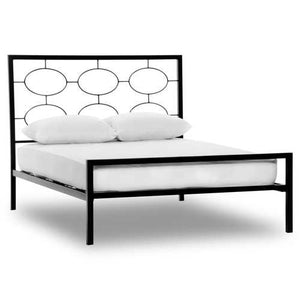 King size Contemporary Metal Platform Bed in Graphite Finish