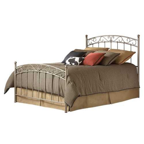 Image of Queen size Gentle Arch Metal Bed with Headboard and Footboard