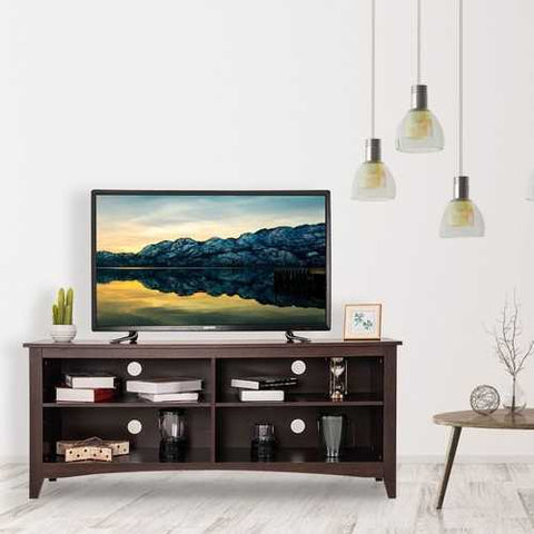 Image of Contemporary TV Stand for up to 60-inch TV in Espresso Finish