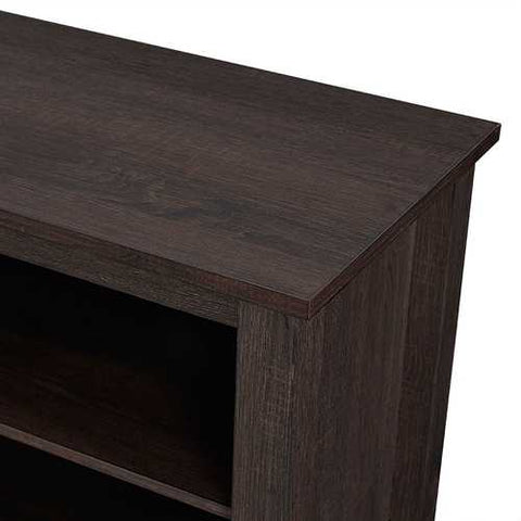 Image of Espresso Wood 58-inch TV Stand Electric Fireplace Space Heater