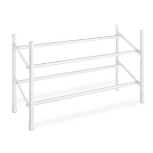 2-Tier Stackable Shoe Rack Organizer Storage Shelves in White