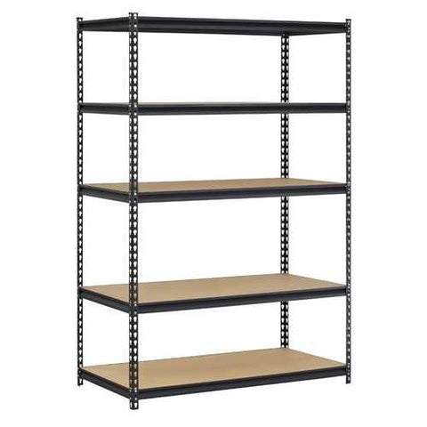 Image of Heavy Duty Black Metal Storage Rack Shelving Unit with 5 Adjustable Shelves