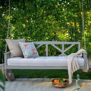 Deep Seat 64-inch Outdoor Patio Porch Swing in Driftwood with Cushion