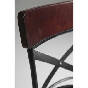 Black and Cherry 30-inch Metal and Wood Bar Stool with Swivel Seat