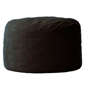 Black Suede Medium 3-Foot Bean Bag Chair - Made in USA