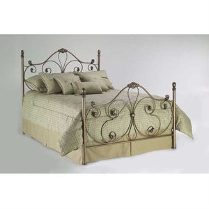 Queen size Metal Bed with Headboard and Footboard in Majestic Finish