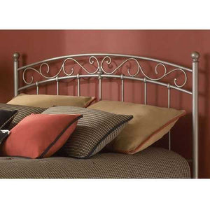 Twin size Arched Metal Headboard with Scroll Detail and Solid Castings