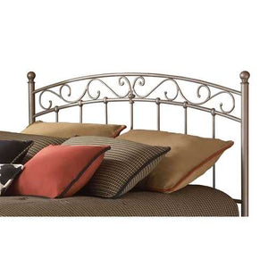 Twin size Arched Metal Headboard with Scroll Detail and Solid Castings