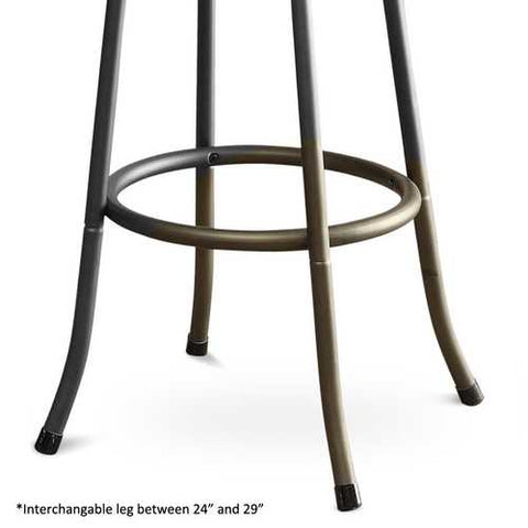 Image of Set of 2 - Adjustable Height Swivel Microfiber Seat Bar Stools