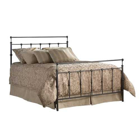 Image of Queen size Metal Bed in Mahogany Gold Finish