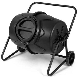 Outdoor Mobile 50-Gallon Compost Bin Tumbler on Wheels