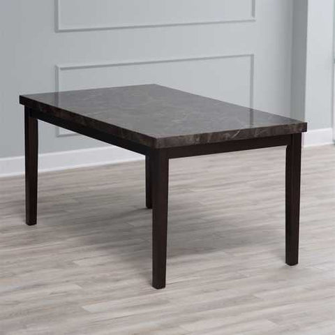 Image of Contemporary 60 x 36 inch Dining Table With Faux Marble Top