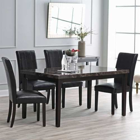 Image of Contemporary 60 x 36 inch Dining Table With Faux Marble Top