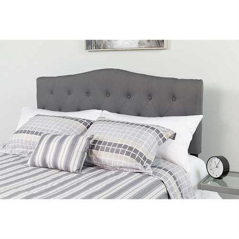 Image of Twin size Dark Grey Upholstered Button Tufted Headboard