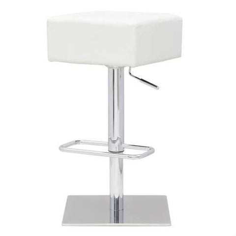 Image of Set of 2 - Modern Backless Swivel Adjustable Height Barstool with White Faux Leather Seat