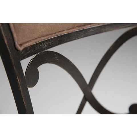 Image of Blackened Bronze Metal 30-inch Bar Stool with Brown Microfiber Swivel Seat