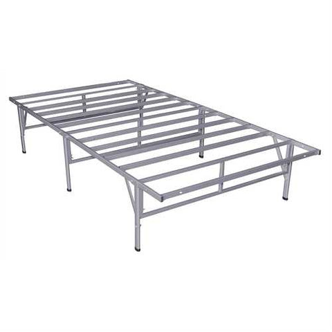 Image of Full Metal Platform Bed Frame in Grey Silver Finish