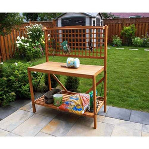 Foldable Potting Bench Home Garden Planting Station