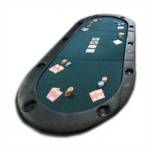 Image of Folding Texas Hold'em Poker Table Top with Cup Holders with Carry Bag