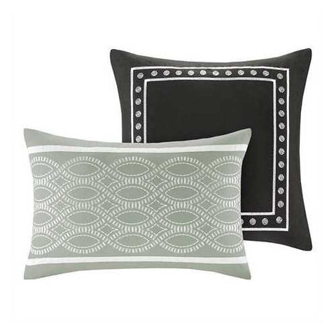 Image of Full / Queen 5-Piece Black White Damask Print Comforter Set