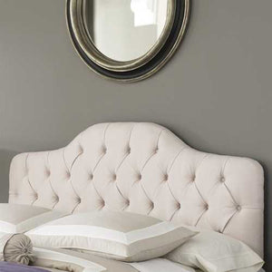 Full / Queen size Ivory Color Button-Tufted Upholstered Headboard