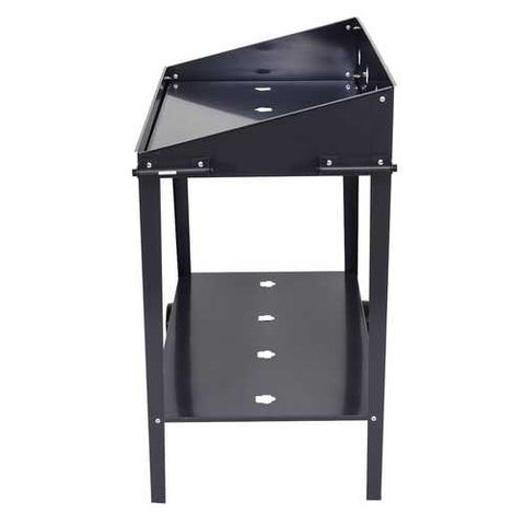 Image of Modern Black Steel Raised Planter Stand Cart with Wheels