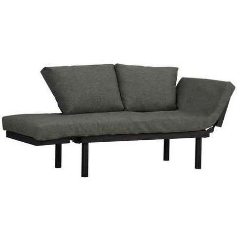 Image of Modern Futon Sofa Bed Recliner Daybed with Grey Linen Cushions