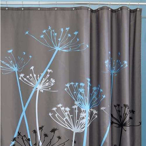 Image of Grey Blue Floral Modern 72 x 72 inch Shower Curtain