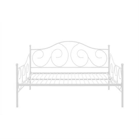 Image of Full size Day Bed in Contemporary White Metal Finish