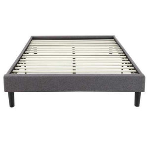 Full size Upholstered Platform Bed Frame with Padded Grey Upholstery