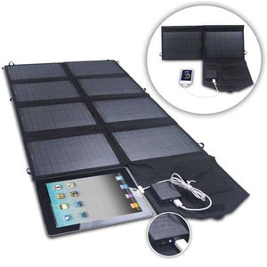 52-Watt 24V Dual Output Folding Solar Panel Battery Charger for Phone Tablet