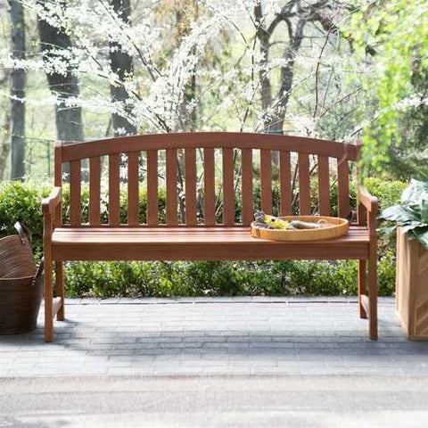 Image of Outdoor Weather Resistant Wood 5-Ft Garden Bench in Natural