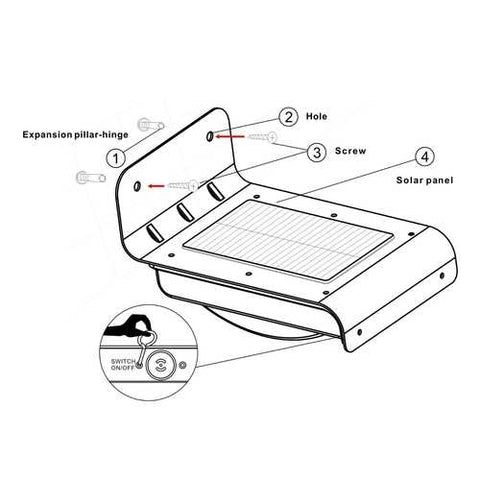 Image of Set of 2 - Bright LED Solar Powered Wireless Motion Sensor Light