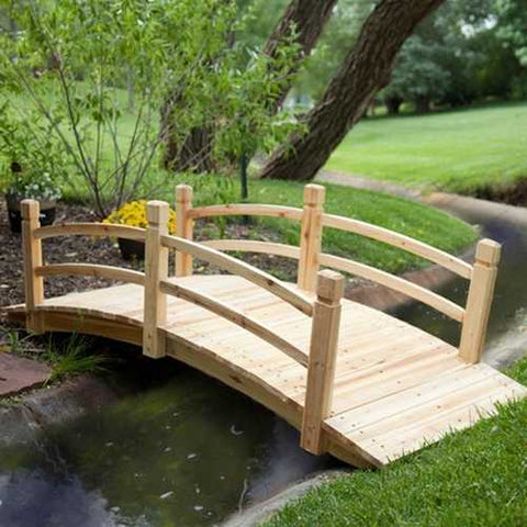 Image of Classic 6-Ft Garden Bridge in Unfinished Fir Wood