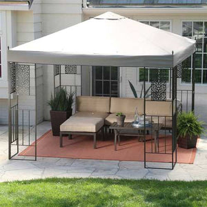 10-ft x 10-ft Backyard Patio Garden Outdoor Gazebo with Steel Frame and Vented Canopy