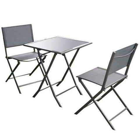 Image of Outdoor 3-Piece Patio Furniture Folding Table Chair Set