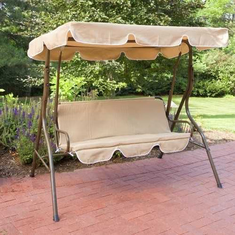 Image of 2-Person Canopy Swing Loveseat Outdoor Porch Patio Chair Furniture