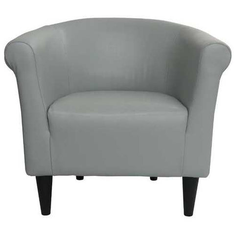 Image of Gray Faux Leather Upholstered Accent Chair Club Chair - Made in USA