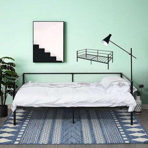 Twin size Sturdy Steel Metal Daybed Frame in Black