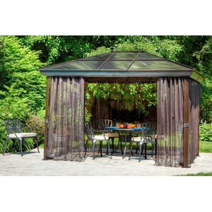 12-ft x 16-ft Year-Round Use Gazebo with UV Blocking Panels Canopy and Curtains