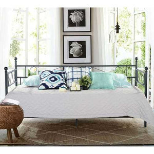 Twin Classic Metal Daybed Frame in Black