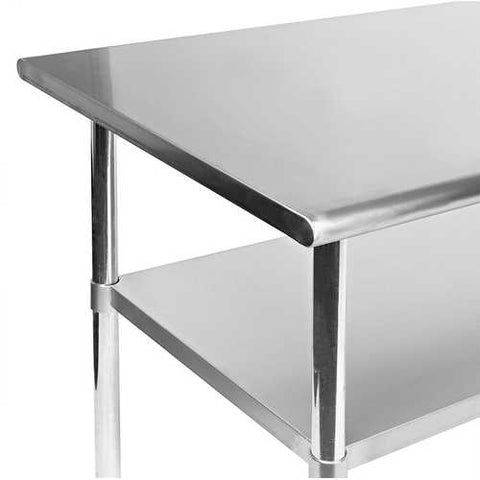 Image of Stainless Steel 48 x 24-inch Kitchen Prep Table with Casters