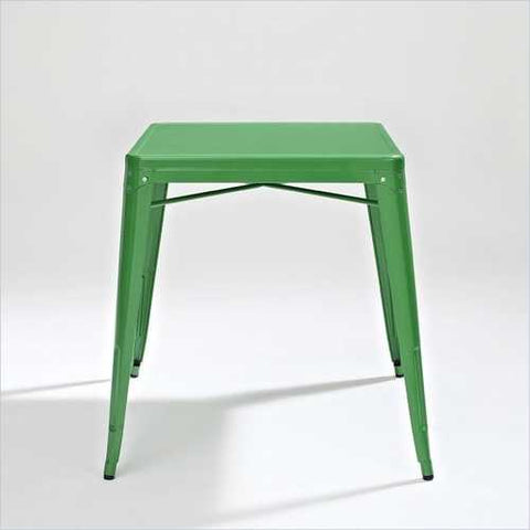 Image of Contemporary French Cafe Style Sturdy Metal Dining Table in Green