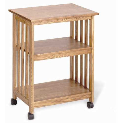 Image of Golden Oak Kitchen Microwave Cart