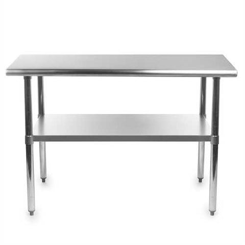 Image of Stainless Steel 48 x 24 inch Heavy Duty Kitchen Work Table