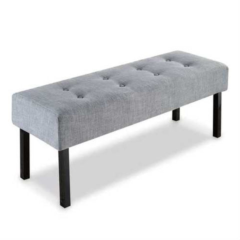 Image of Modern Grey Upholstered Memory Foam Accent Bench