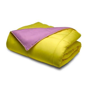 Twin/Twin XL size 2-Piece Purple/Yellow Microfiber Comforter Set with 1 Sham