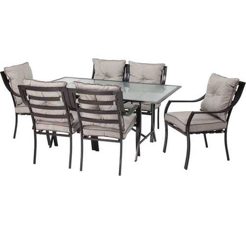 Image of 7-Piece Outdoor Patio Furniture Metal Dining Set with Cushions