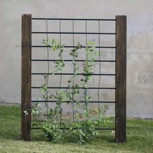 3-Ft High Sturdy Dark Wood and Steel Trellis