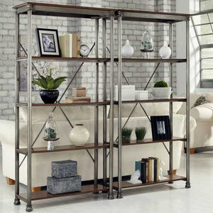 Heavy Duty Metal Wood 5-Shelf Storage Rack Shelving Unit